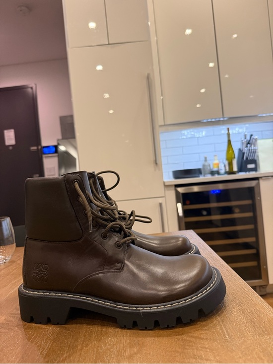 Loewe Other - Loewe Men’s Sierra Brown Leather Lug-Soled Ankle Boots